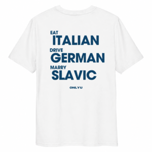 EAT, DRIVE, MARRY SLAVIC Personalizuoti marškinėliai