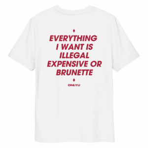 ILLEGAL, EXPENSIVE OR BRUNETTE personalizuoti marškinėliai